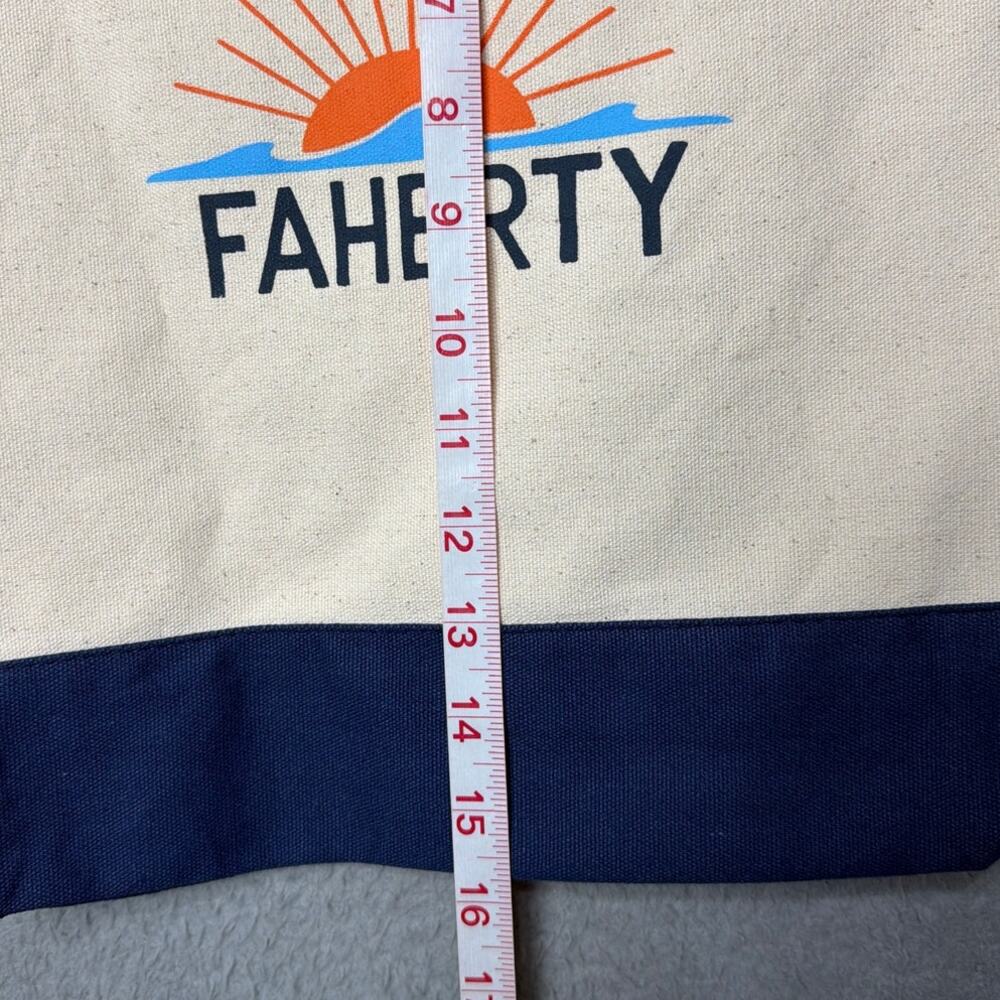 Faherty Canvas Tote Weekender Beach Days Groceries Small Lightweight NWOT - Picture 3 of 6